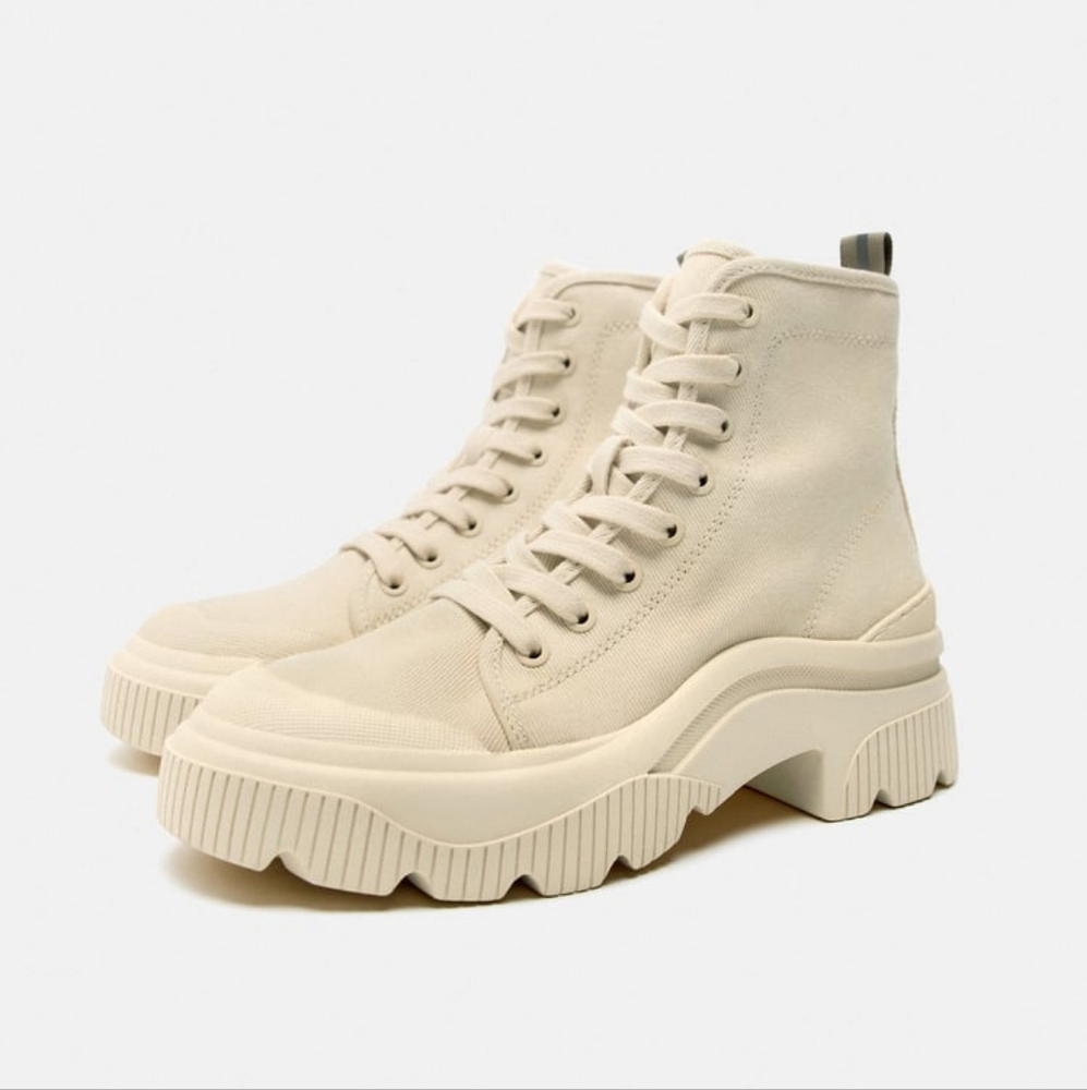 ZARA FABRIC HIGH TOP BOOTS